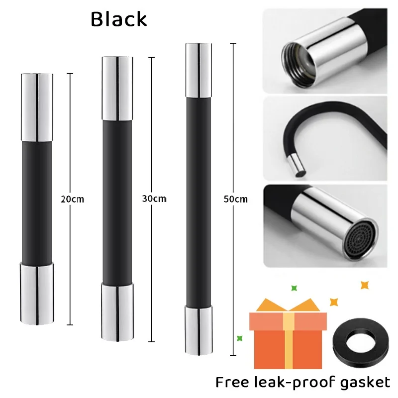 NEW Kitchen Faucet Extension Extender Universal 360° Rotating Silicone Flexible Hose Water Tap Pipe Tube for Bathroom Wash Basin