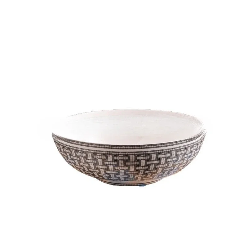 

Light luxury retro home gray horse-drawn cart series bone china tableware combination