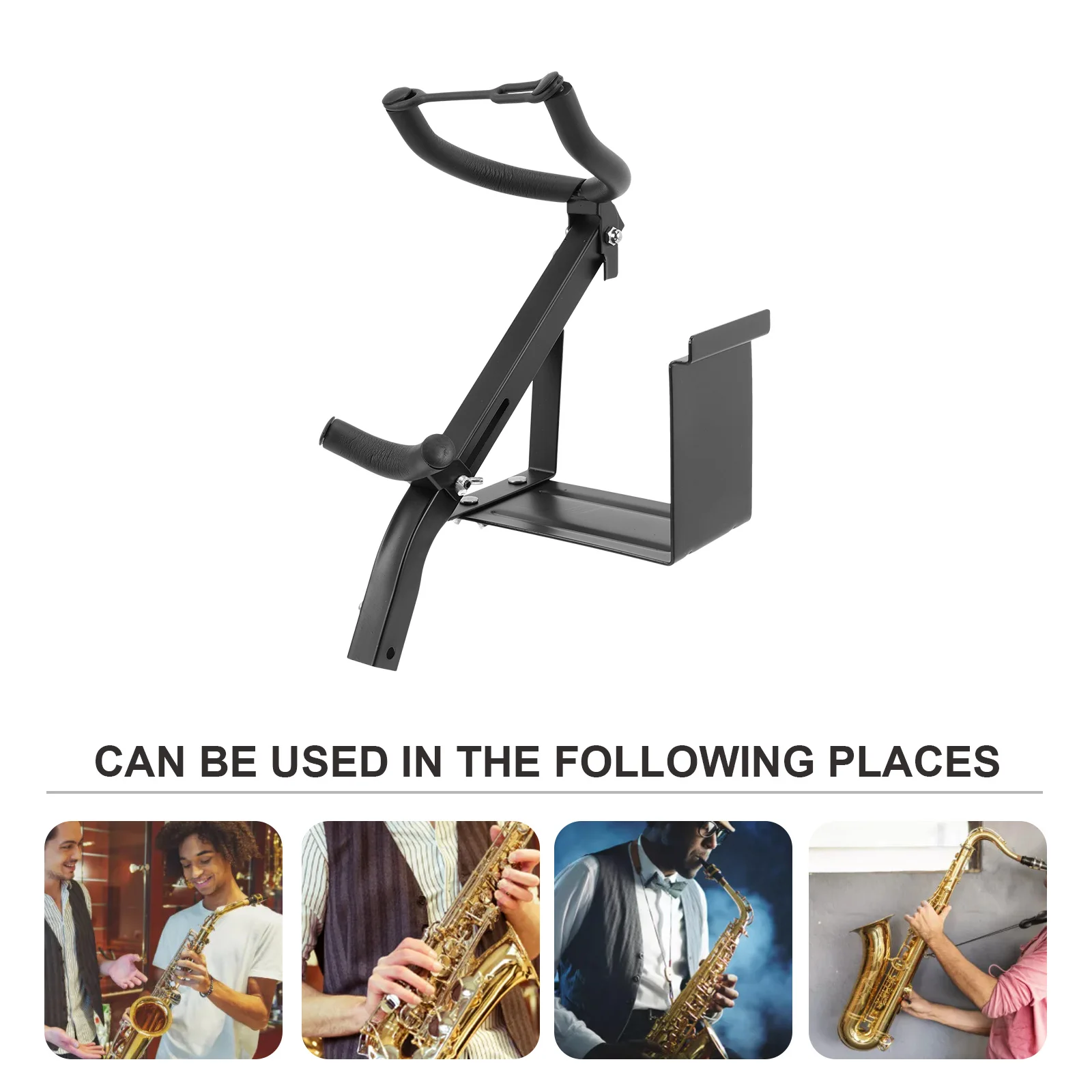 Durevole supporto da parete per sassofono Supporto per sax tenore alto Supporto protettivo regolabile in spugna Supporto per sassofono per sala musicale