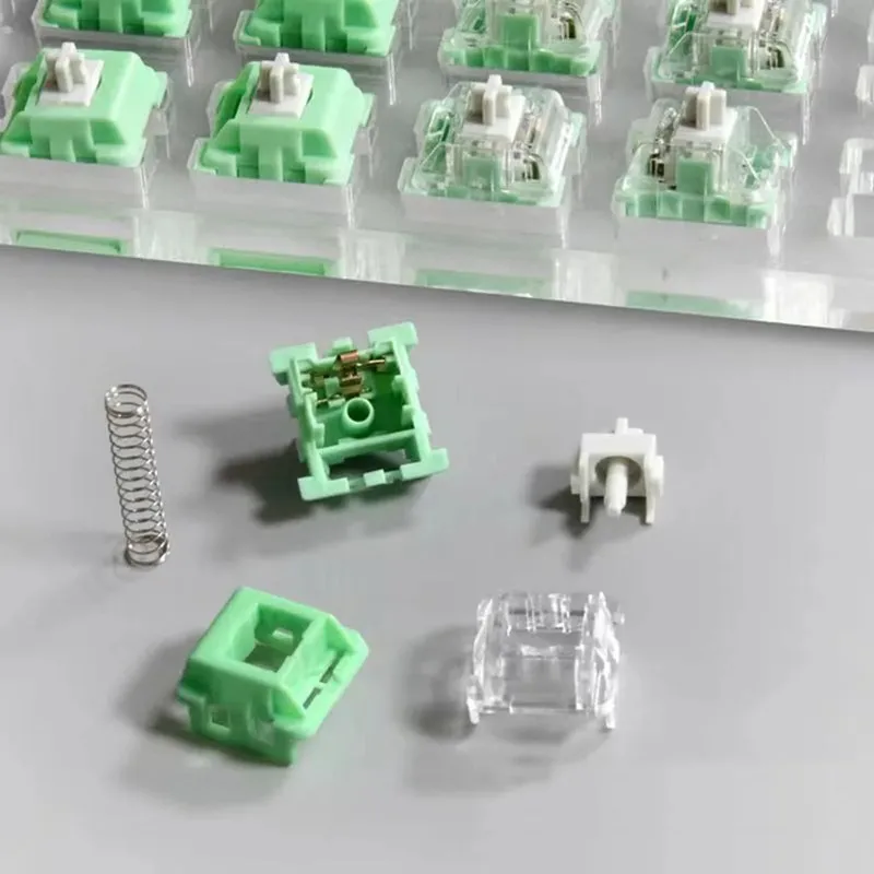 KTT White jade and jadeite Switch Linear 45g MX switch for mechanical keyboard Factory Lubed POM RGB 3pin Cabbage Tofu