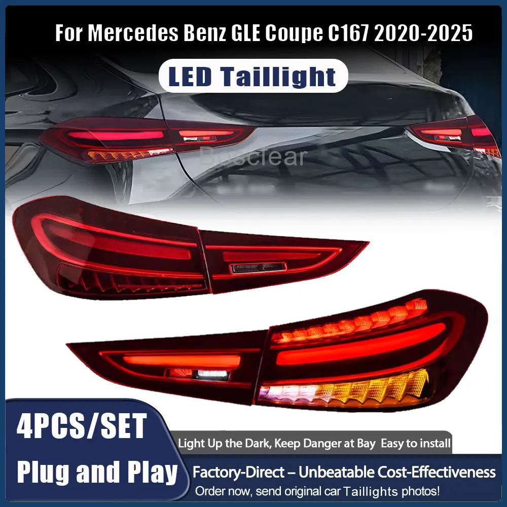 

For Mercedes Benz GLE Coupe C167 2020-2025 Auto Taillight Assembly Upgrade 2025 Style LED Taillamp Plug and Play Car Accessories