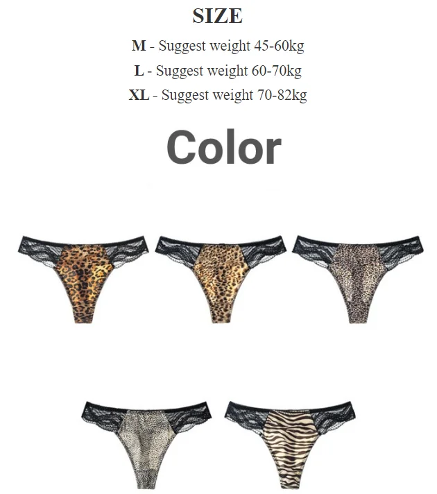 2pcs Mens Sexy Lace Leopard Print Thong G String Low Rise Sissy Panties Penis Hipster Unisex Gay Slip Thongs Underwear T Back