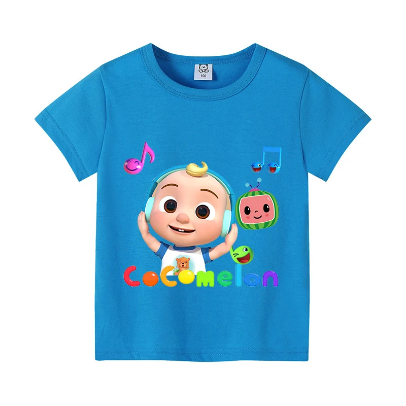 Cocomelons Baby T-Shirts Anime Cotton Short Sleeves Shirts Boys Girls Summer Clothes Cartoon Printed Figures Tops Tees Gift New view 5