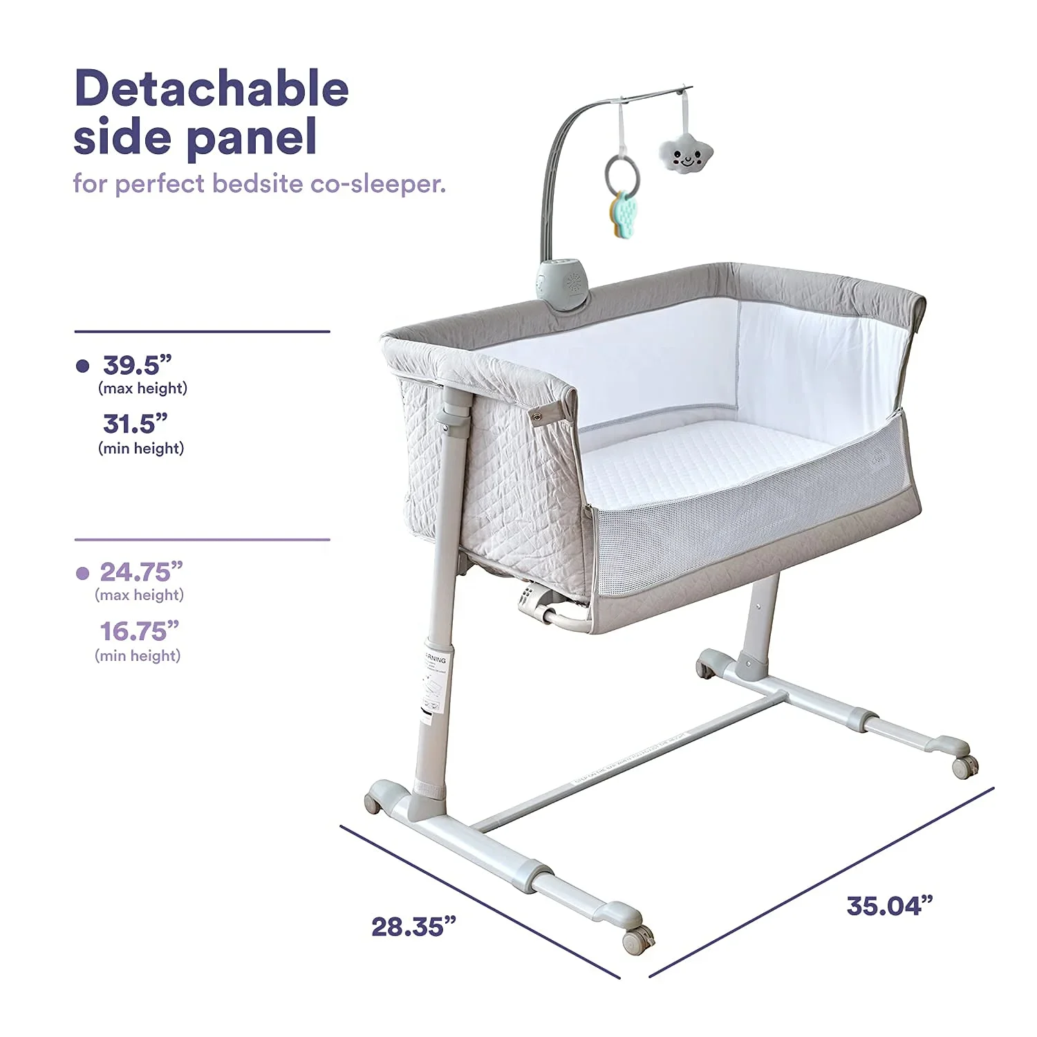Bedside Baby Sleeping Bed for New Born, 0-6 Months