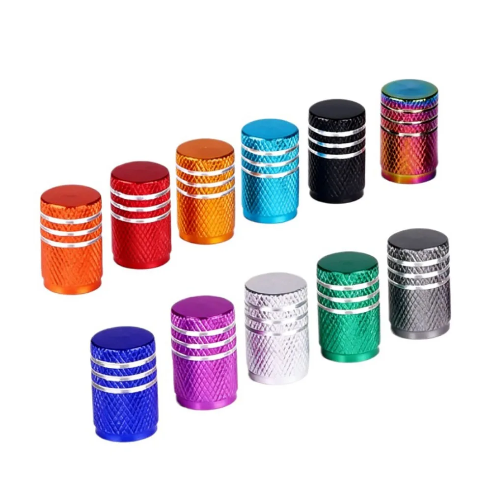 4PCS Car Tire Valve Cover Pattern Style Aluminum Alloy Tire Valve Cover Bicycle Dust Cover General Motors Bicycle Accessories