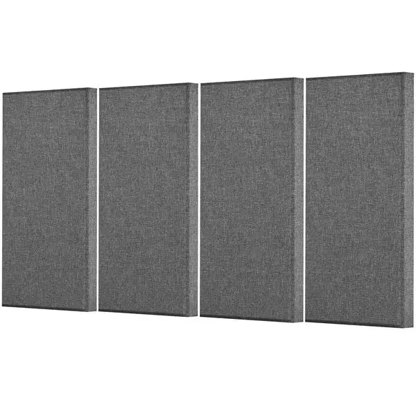 

4 PCS Acoustic Wall Panels 2 in Thick 23.6 x 11.8 in Self-adhesive Gray