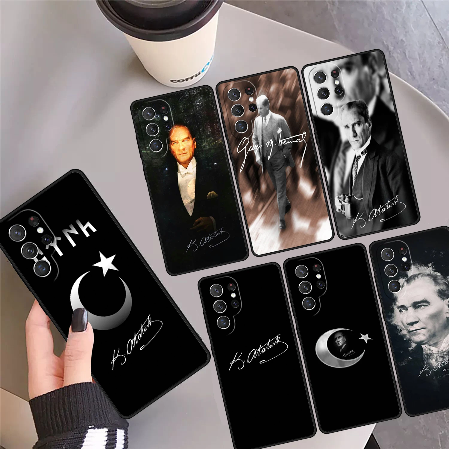

Mustafa Kemal Ataturk Signature Phone Case Cover For Samsung Galaxy S24 S25 Ultra S23 S22 Plus S21 FE S20 Note 10 20 Pro