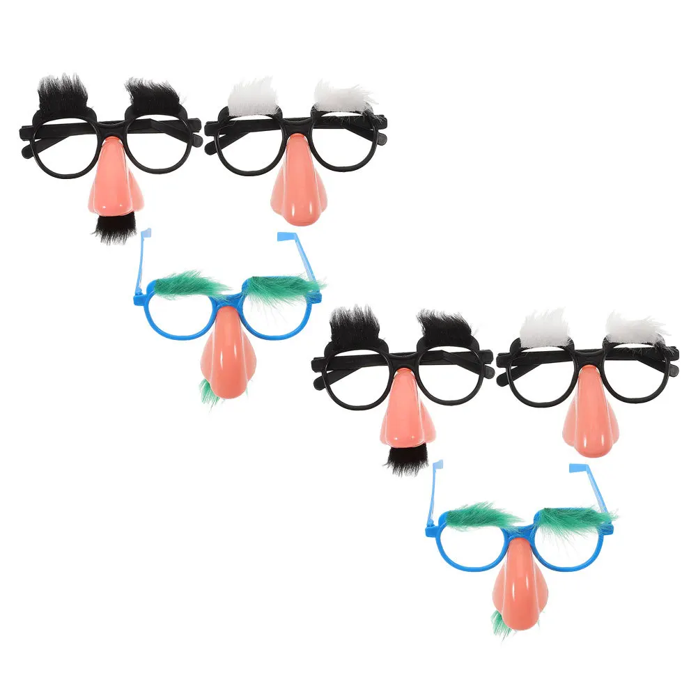 

6 шт., забавные очки для бороды, костюмные очки, пластиковые брови, реквизит для вечеринки, Хэллоуин, день рождения, косплей, очки для косплея