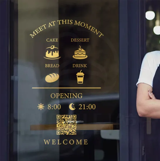 Store Business Hours // Dim Sum Shop // Commercial Decal Stickers // Opening Hours Stickers // Store