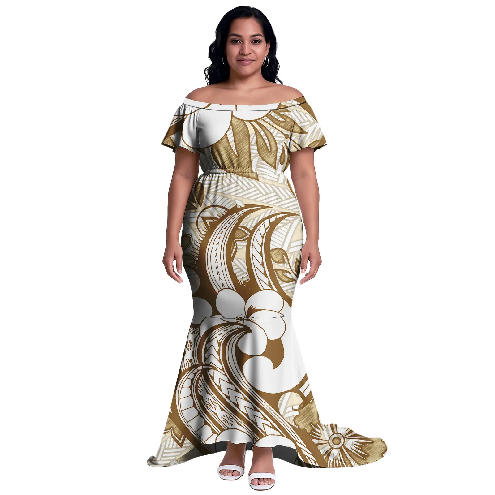 Custom High Quality Samoa Dress Polynesian Island Design Sexy One Shoulder Mermaid Elegant Plus Sizes Evening Dresses