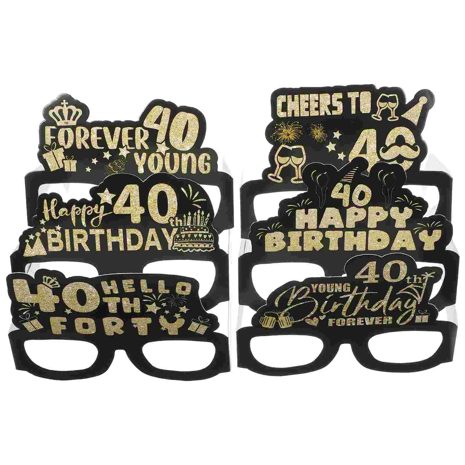 

12 Pcs Glasses Birthday Party Decor Sunglasses Bulk Paper Decorations Supplies 40th