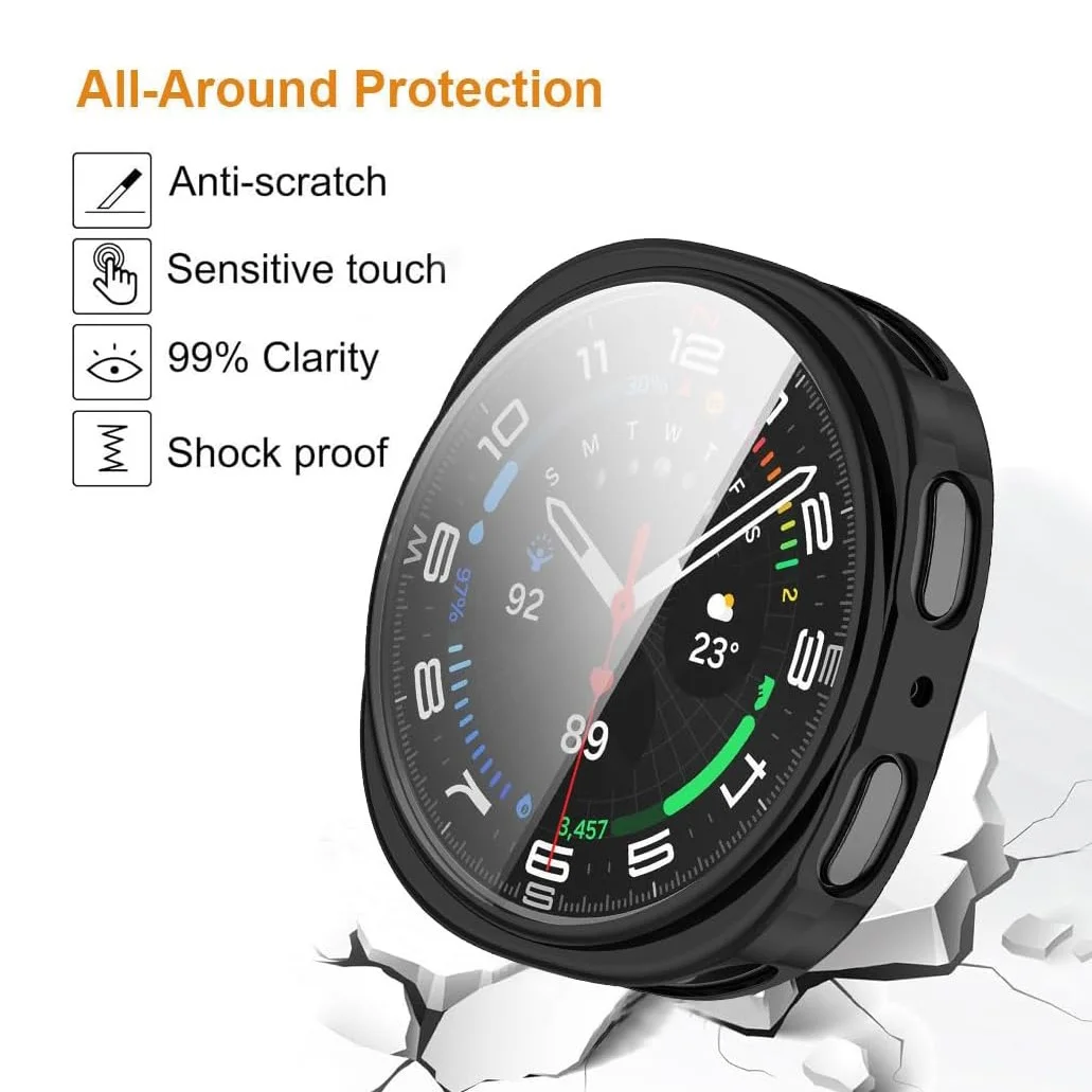 ฝาครอบป้องกันสําหรับ Samsung Galaxy Watch 8 40 มม.44 มม.TPU โปร่งใสสําหรับ Samsung Galaxy 8Classic 46 มม.