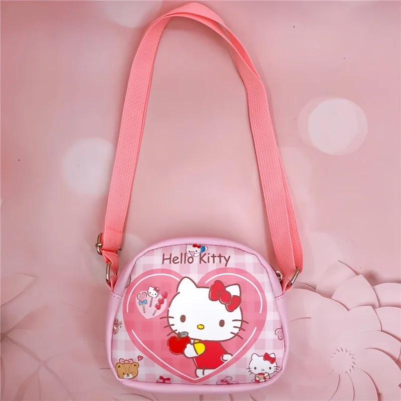 حقيبة كتف كاواي سانريو كروس هالو كيتي ميلودي كورومي سينامورل PU محفظة للعملة حقيبة تخزين للأطفال #2