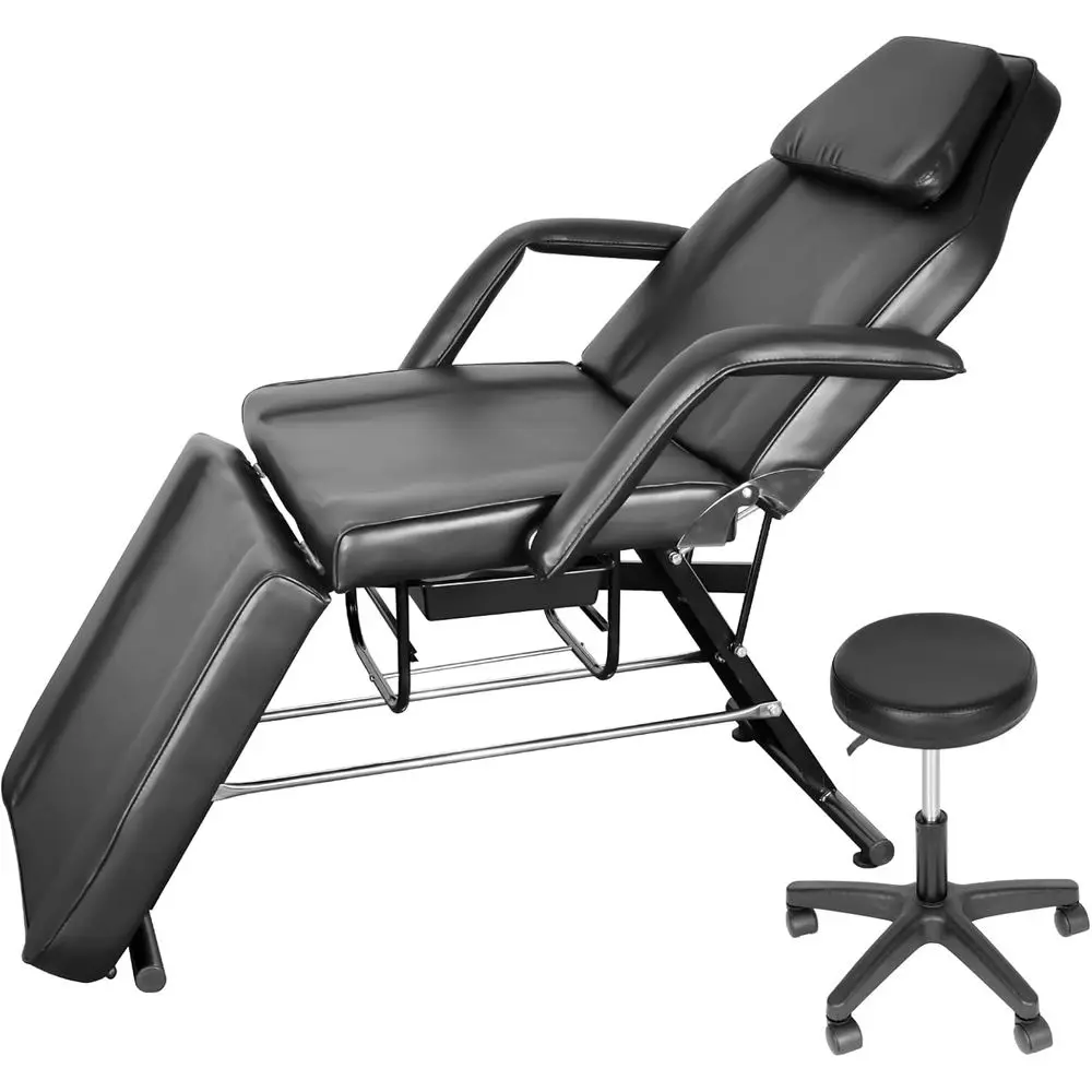 

Регулируемое кресло для спа-процедур, массажный и косметологический стол с гидравлическим подъемником, съемной спинкой, черное, для салонов красоты