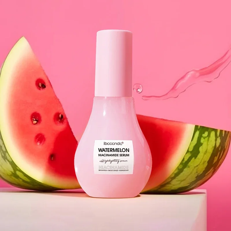 Watermelon Niacinamide Dew Drops Serum Makeup Hydrating Face Glow Serum Lightweight Facial Serum Priming Liquid Highlighter