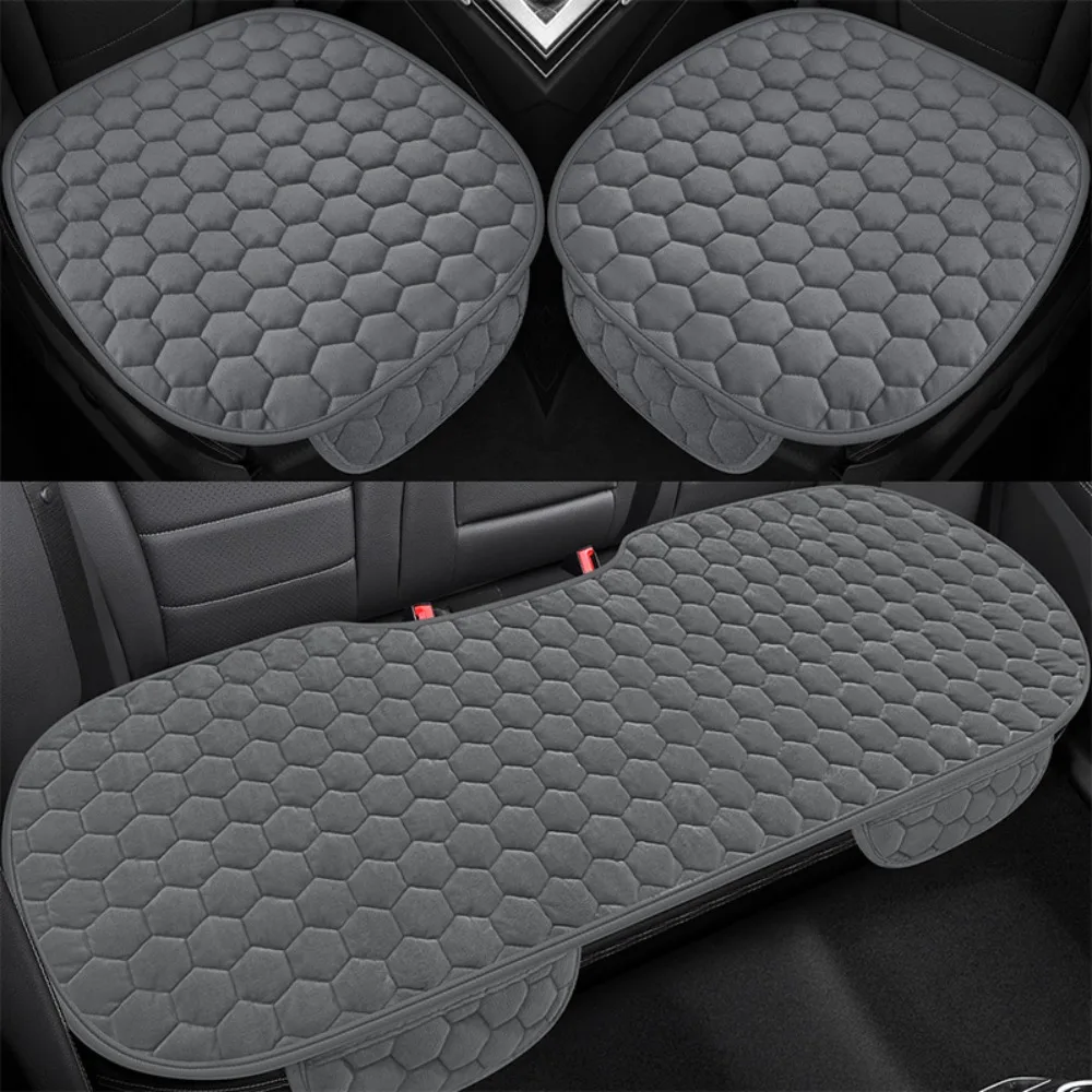 Comfortable Thickened Car Seat Cushion Short Plush Front Single Seat Car Plush Seat Warm Anti-Freezing Square Cushion Car