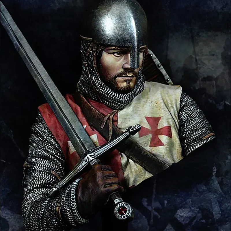 Figurine de chevalier médiéval en résine, buste Gk, Micro Miniature, modèle blanc imprimé en 3d, jouet, Kit non assemblé et non peint, 1/10