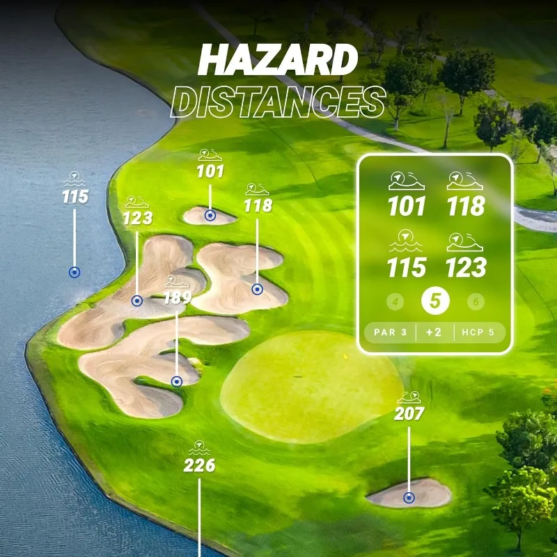 Player+ GPS Speaker with Touch Screen Display, 10+ Hours Battery, 40,000+ Courses, Visual + Audible Distance, Hazard Distance