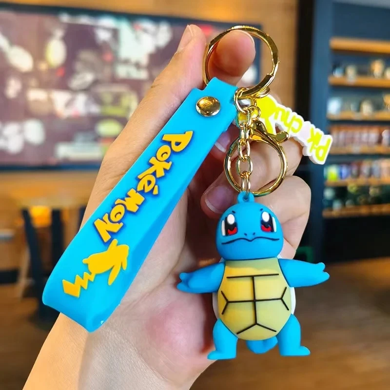 Pokemon Keychain Pikachu Anime Action Figure Toy Kawaii Cartoon Fashion Charmander Psyduck Doll Keyring Car Bag Pendant Kid Gift