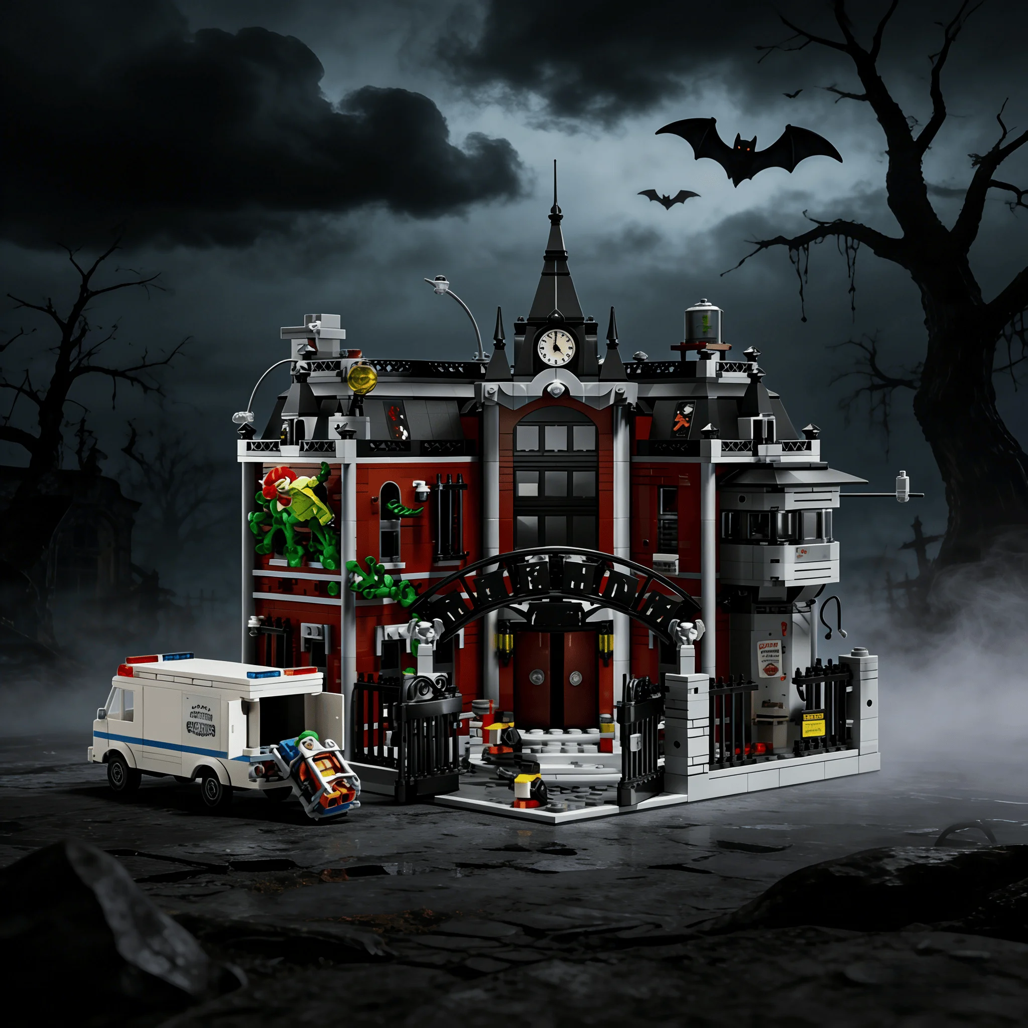 

New 76300 MOC Arkham Psychiatric Hospital City Street View Model Puzzle Technology DIY Creative Assembly Toys Christmas Gifts