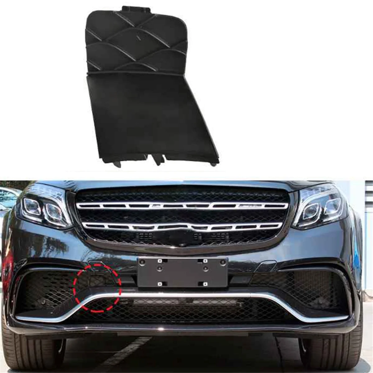 Car Front Bumper Towing Hook Cover No Painted 2928853622 for - GLS W166 W292 Tow Hook Cap Black