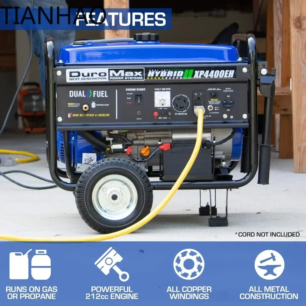 Afor XP4400EH Dual Fuel Portable Generator-4400 Watt Gas or Propane Powered Electric Start-Camping & RV Ready