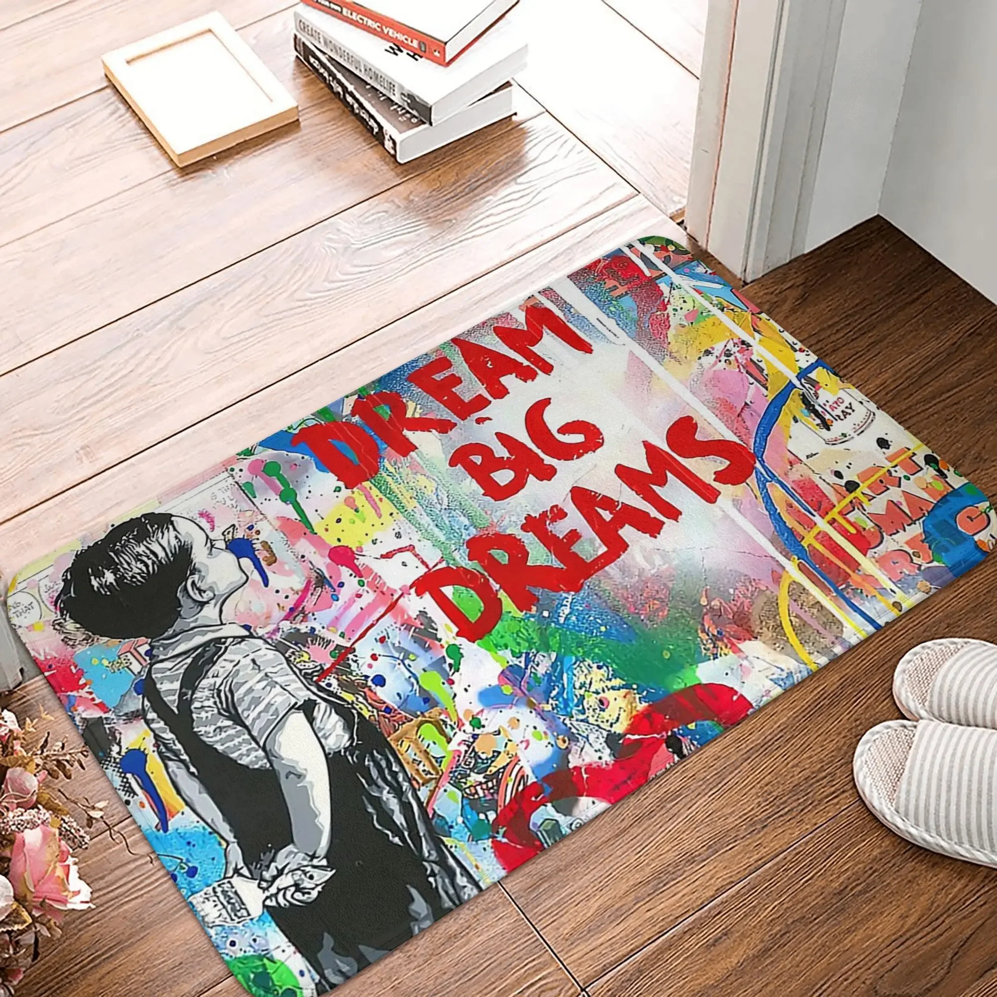 Banksy Non-slip Doormat Floor Mat Antiwear Carpet Rug for Kitchen Entrance Home Balcony Footpad Mats