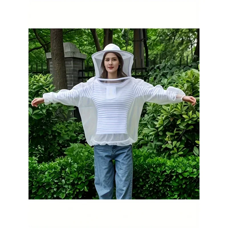 ‌2-Pack Lightweight Mosquito Net - Full Body Breathable Hooded, Polyester for Camping/fishing/running/hiking (White, Unisex)