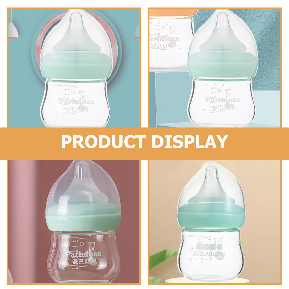 Baby Glass Feeding Bottle Pacifier Infant Bottles for Newborn Babies Breastfed Milk