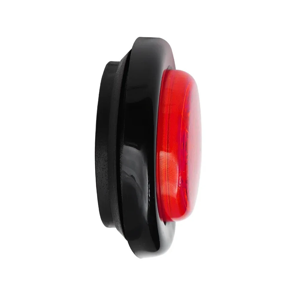 2 Stuks Rood 2 Inch 7-LED Ronde Truck Trailer Zijmarkeringslamp Klaring Achterlicht 24V Fit Voor campers Utes Utv Boot Caravans