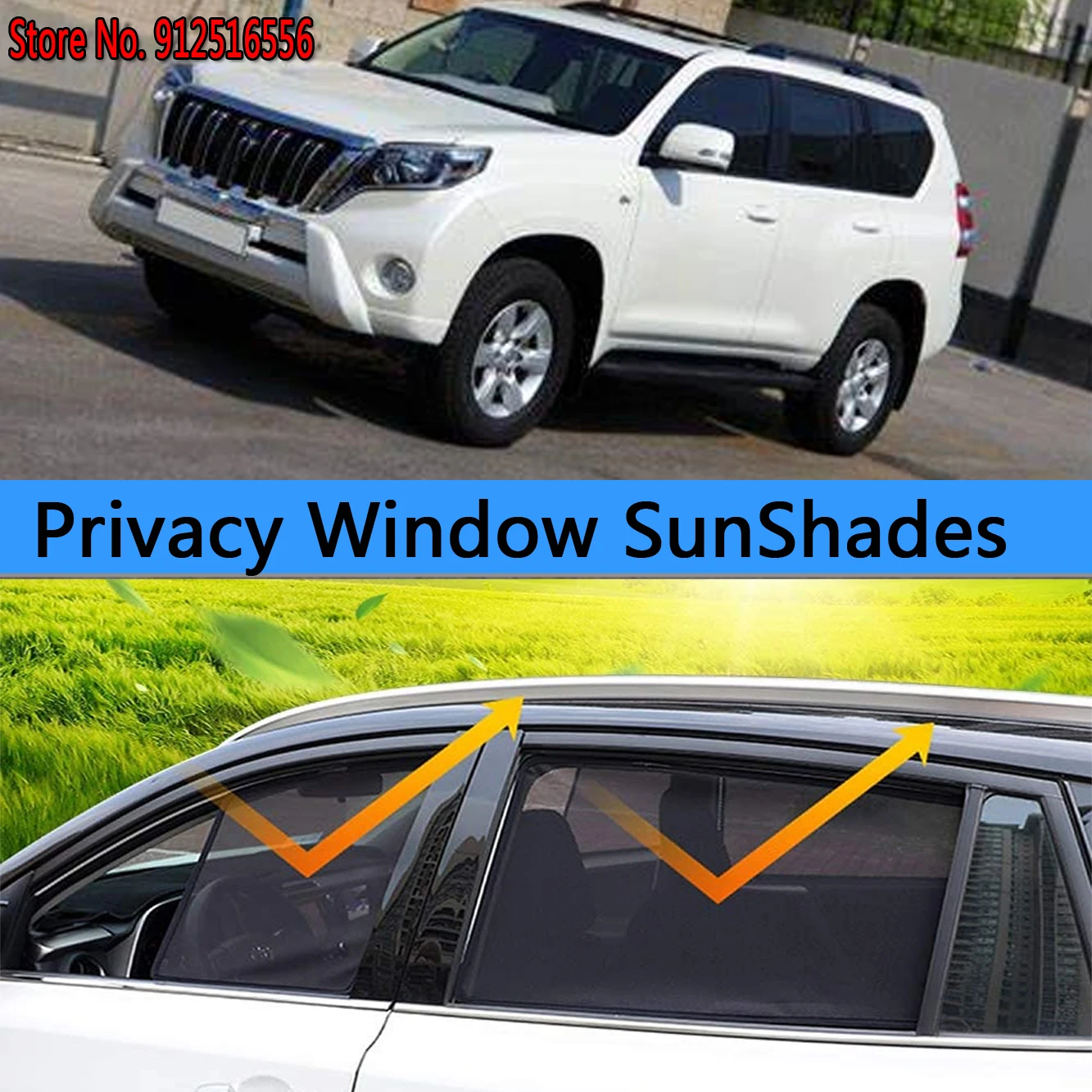 

Side Sun Shade Shading Protection Window SunShades Sunshield Accseeories For Toyota Land Cruiser Prado 150 J150 GXL 2009-2022