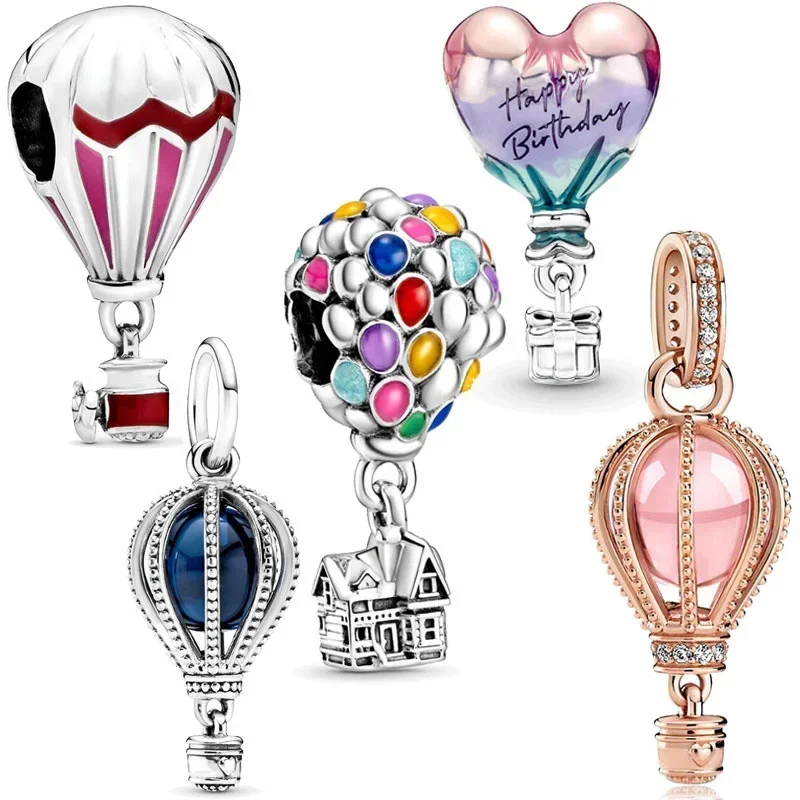 

2024 New 925 Silver Various Hot Air Ball Pendant Collection Charm Fit Original Pan Bracelet Women Jewelry Gift DIY