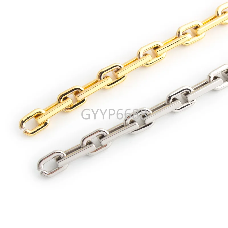 1-5 pieces 3mm thick 10mm width 2 colors Zinc Alloy K gold/Silver alloy bag chain for Diy Parts Straps Bag