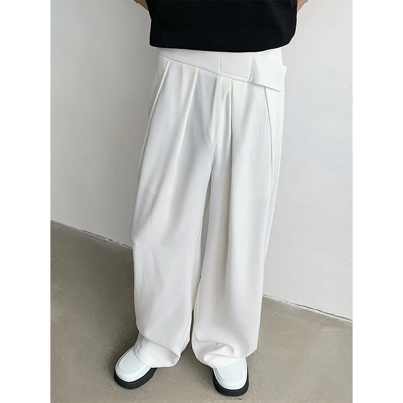 Oversized Suit Pants Men Fashion Society Mens Dress Pants Korean Loose Casual Wide Leg Pants Mens Office Formal Trousers M-2XL