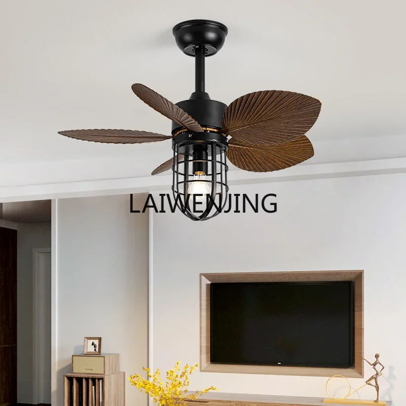 

MJY new retro American ceiling fan silent restaurant sun room frequency conversion ceiling fan