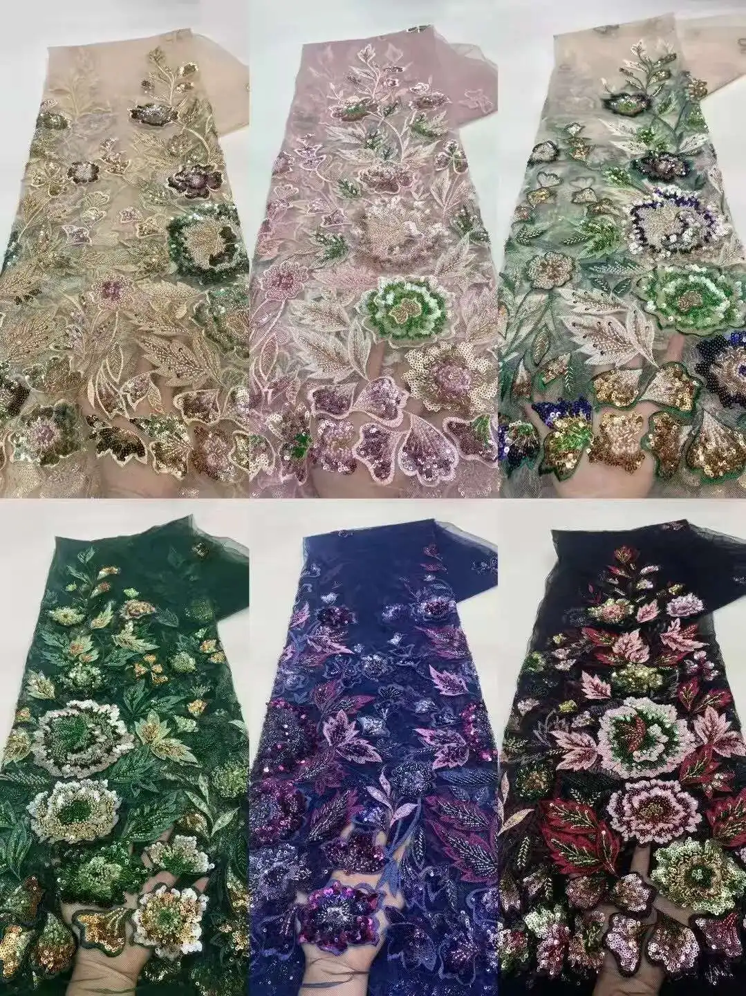 

Yards African Lace Fabric Sequins Tulle Mesh Embroidery Lace for Wedding Bridal Fabrics High Quality Laces Dresses 2025