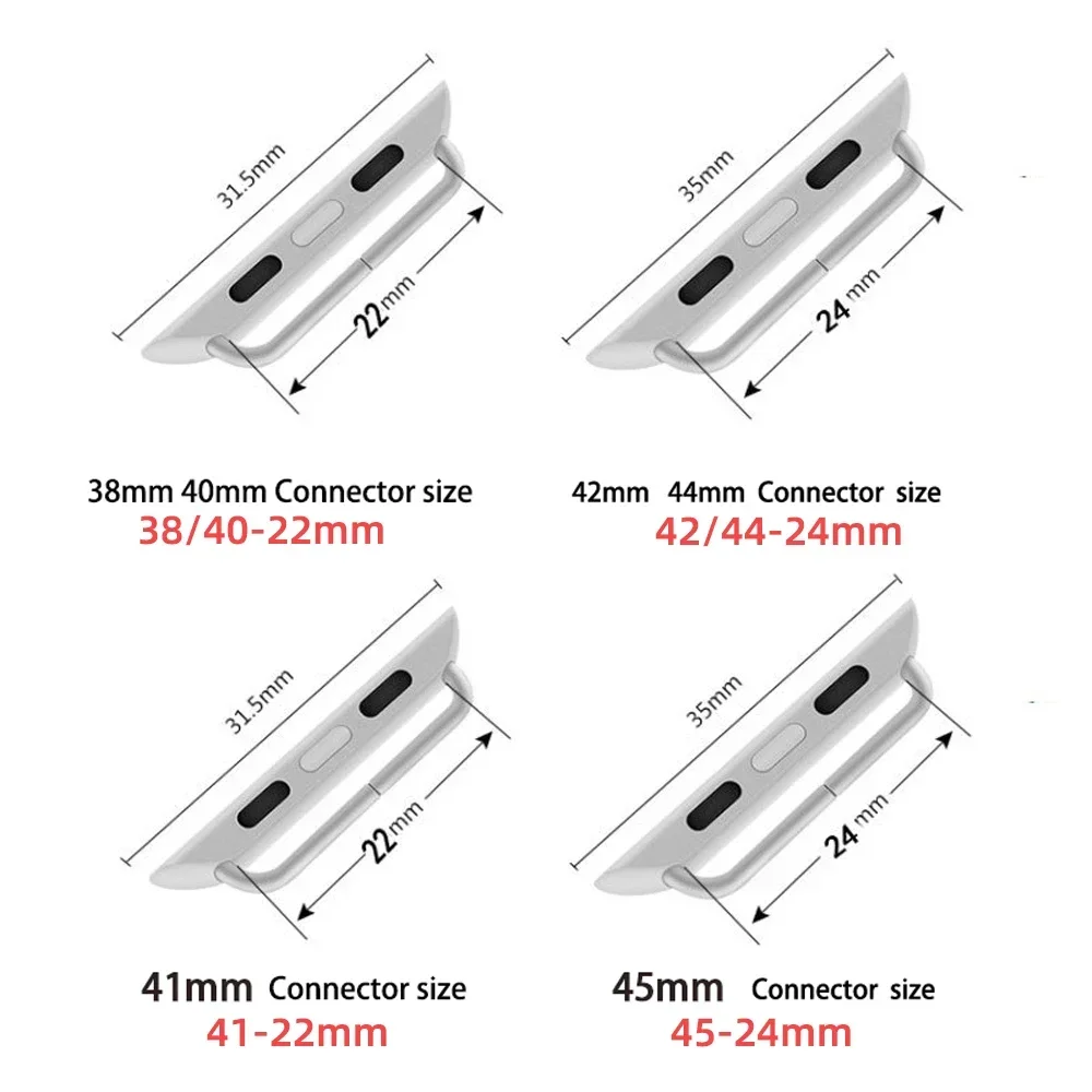 Connector Adapter for Apple Watch 44/42mm 40/38mm 45/41mm 49mm Connectors Accessories Iwatch 4 6 5 7 8 Se Ultra Stainless Steel