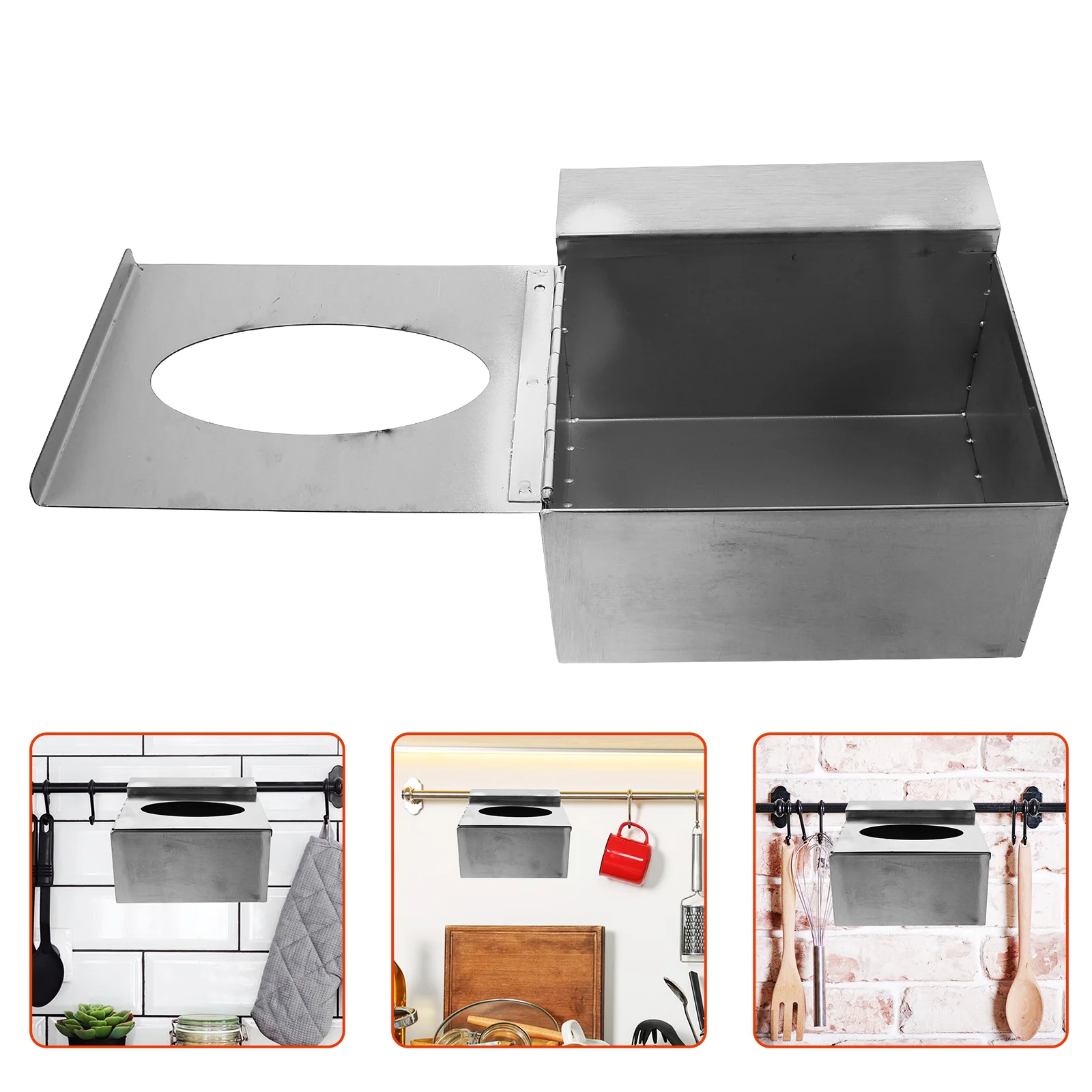 

Glove Storage Box Toilet Lid Facial Tissue Holder Stainless Steel Wall Mount Dispenser