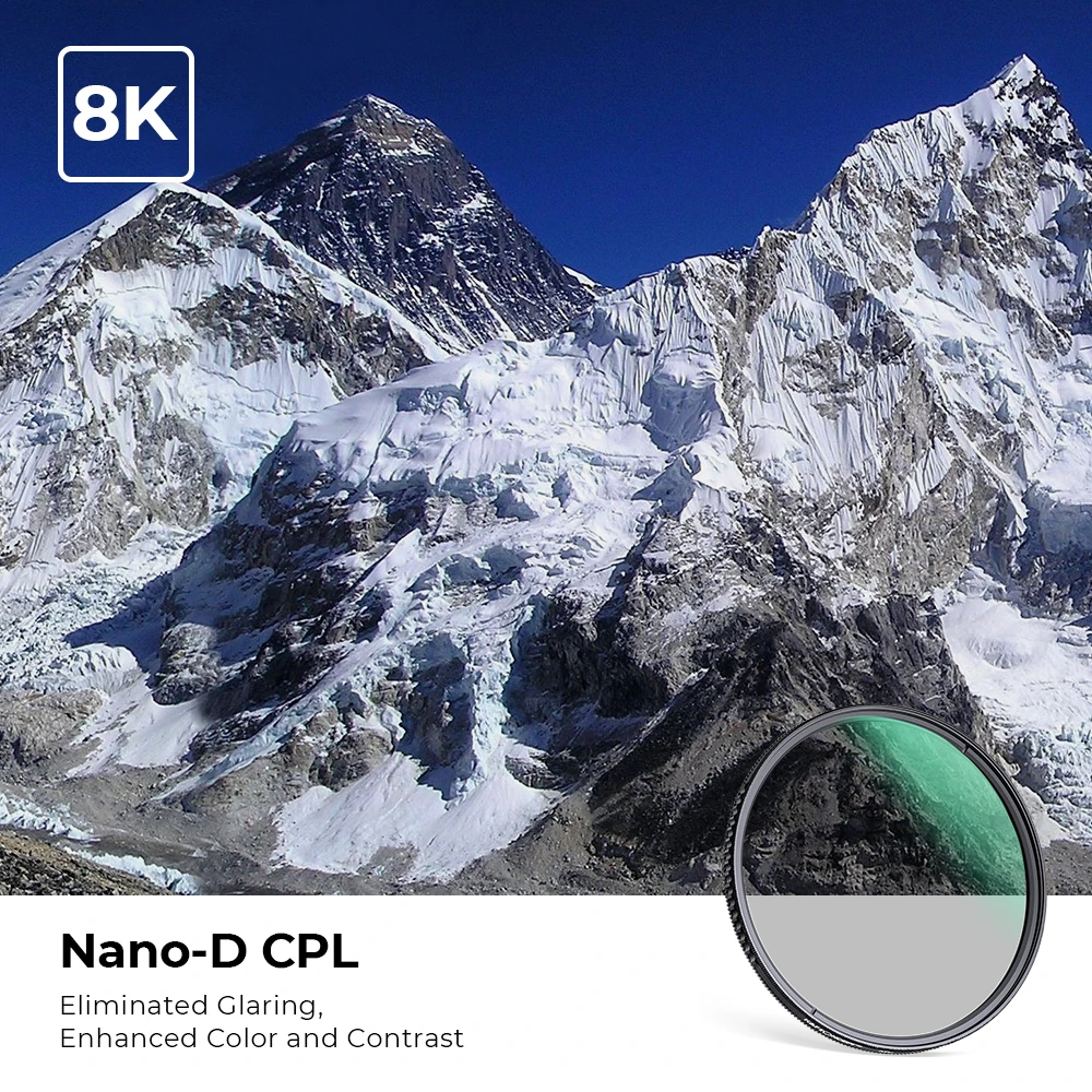 K&F Concept Nano D-Series 58mm 67mm 72mm 77mm 82mm Circular Polarizers Filter with 24 Multi-Layer Green Coatings for Camera Lens