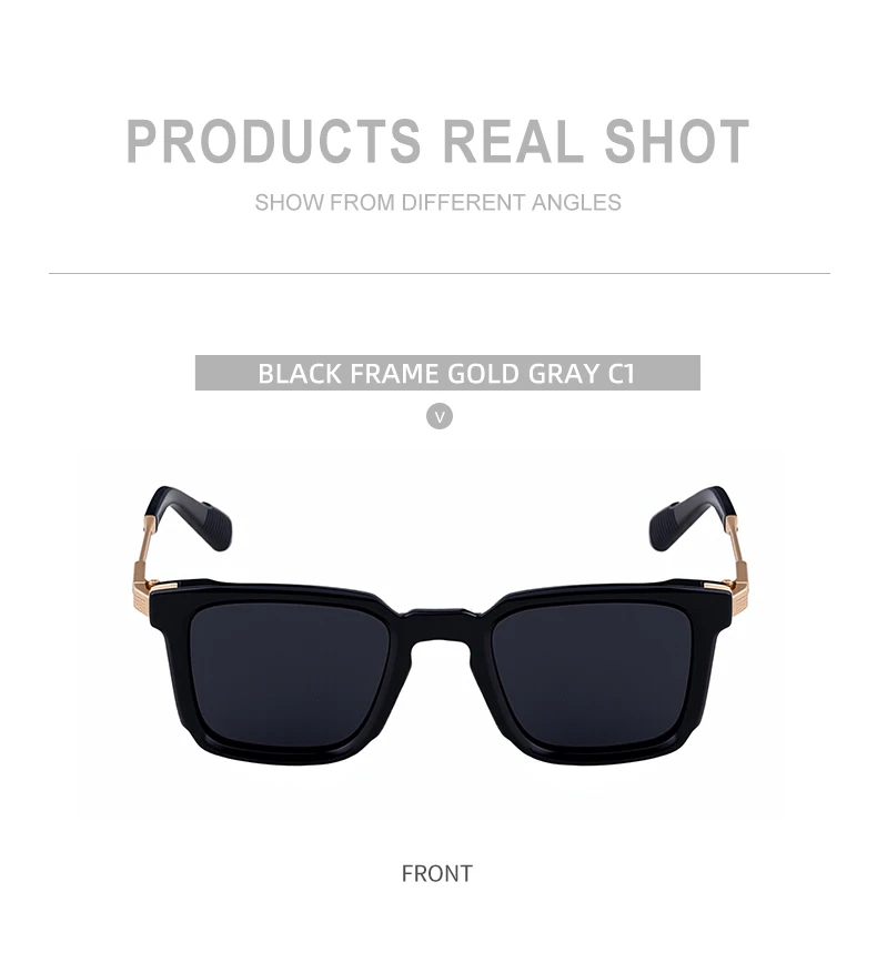 Polarisierte klassische quadratische Sonnenbrille für Herren 2026 – Luxusmarke Steampunk Fahrsonnenbrille für Männer – Vintage Outdoor-Brillen – Detail 13