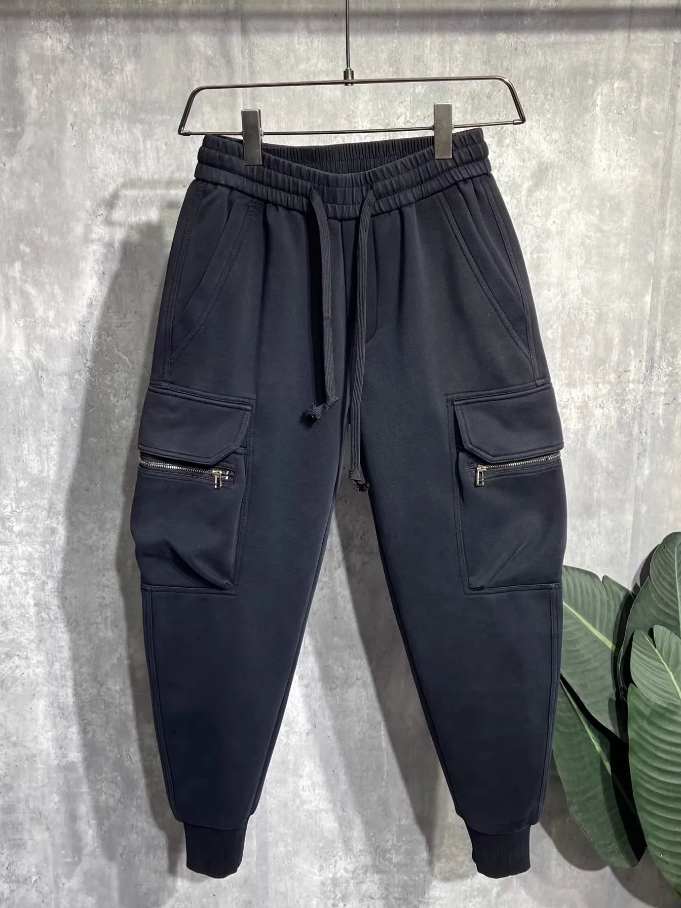 

American Casual Workwear Pants Men's Spring Autumn Bla Loose Versatile Zipper Elastic Cuffed Harlan Sweatpants