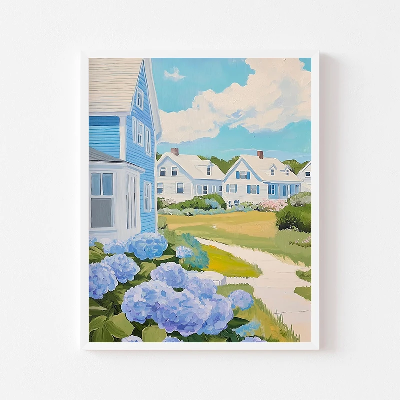 Nantucket شاطئ البحر المراكب الشراعية الكوبية الملصقات والمطبوعات قماش الطباعة جدار صورة فنية لغرفة المعيشة ديكور المنزل