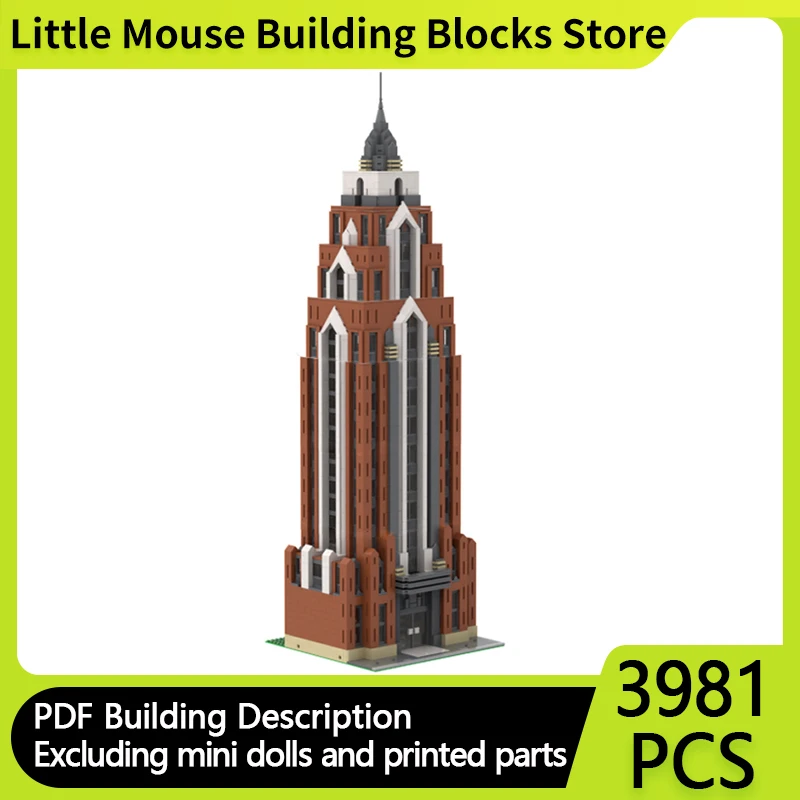 

City Street View Model MOC Building Bricks Art Deco Skyscraper Modular Technology Gifts Holiday Assemble Children Toys Suit