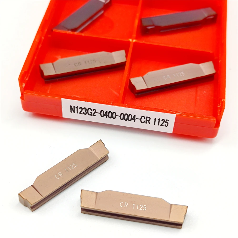 10PCS N123G2-0400-0004-CR 1125 grooving carbide inserts N123H2-0400-0004 TF 4225 lathe cutter Parting and grooving tool N123G2