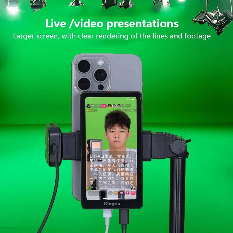 KingMa Ph05-Max Smartphone Vlog Selfie Monitor Screen Magnetic Using Phone Rear Camera for Vlog Live Stream Video Recording