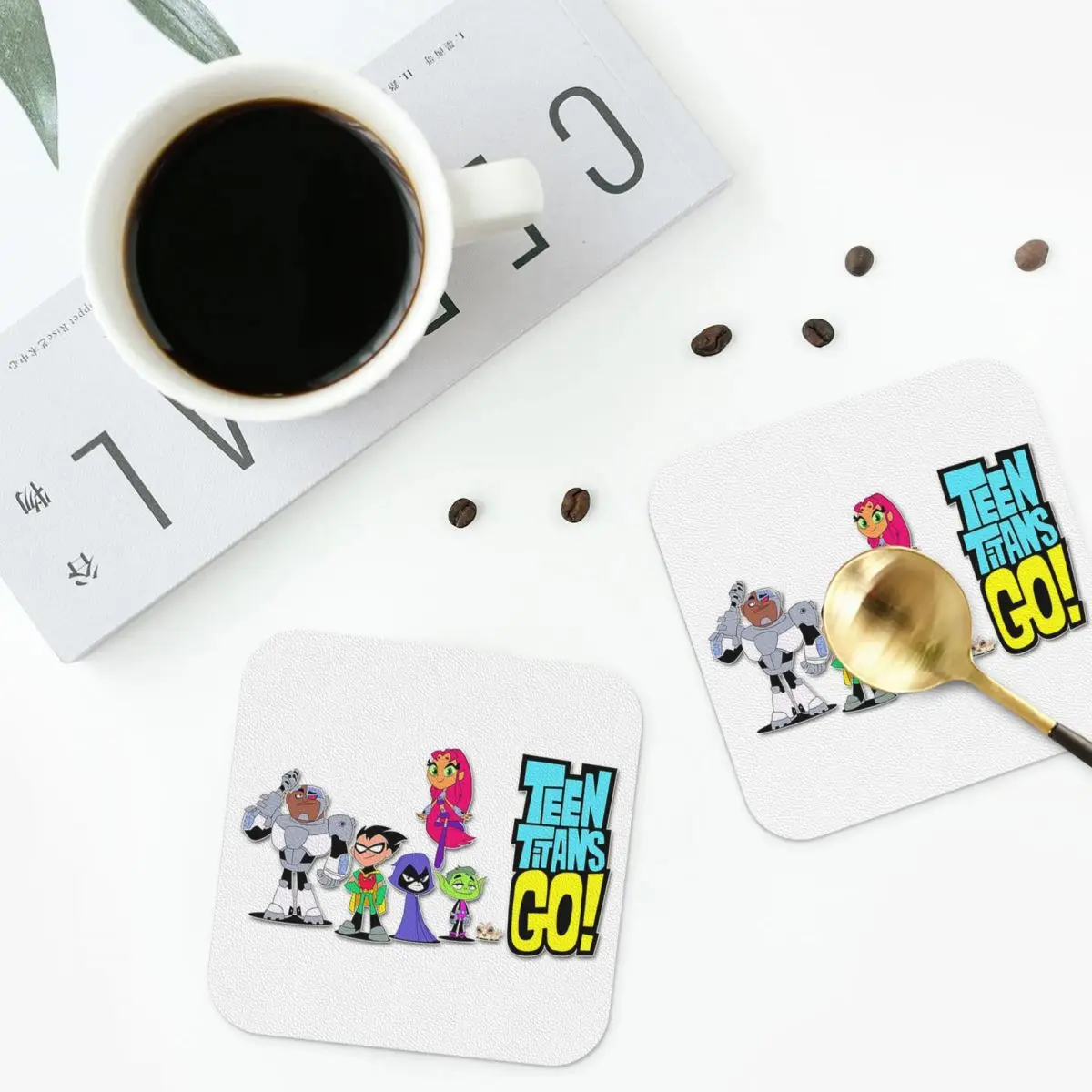 

Подставки Teen Titans Teenage Go Raven, кухонные салфетки, изоляционные коврики для чашек, кофейные коврики для декора, домашняя посуда, подушечки, набор из 4 шт.