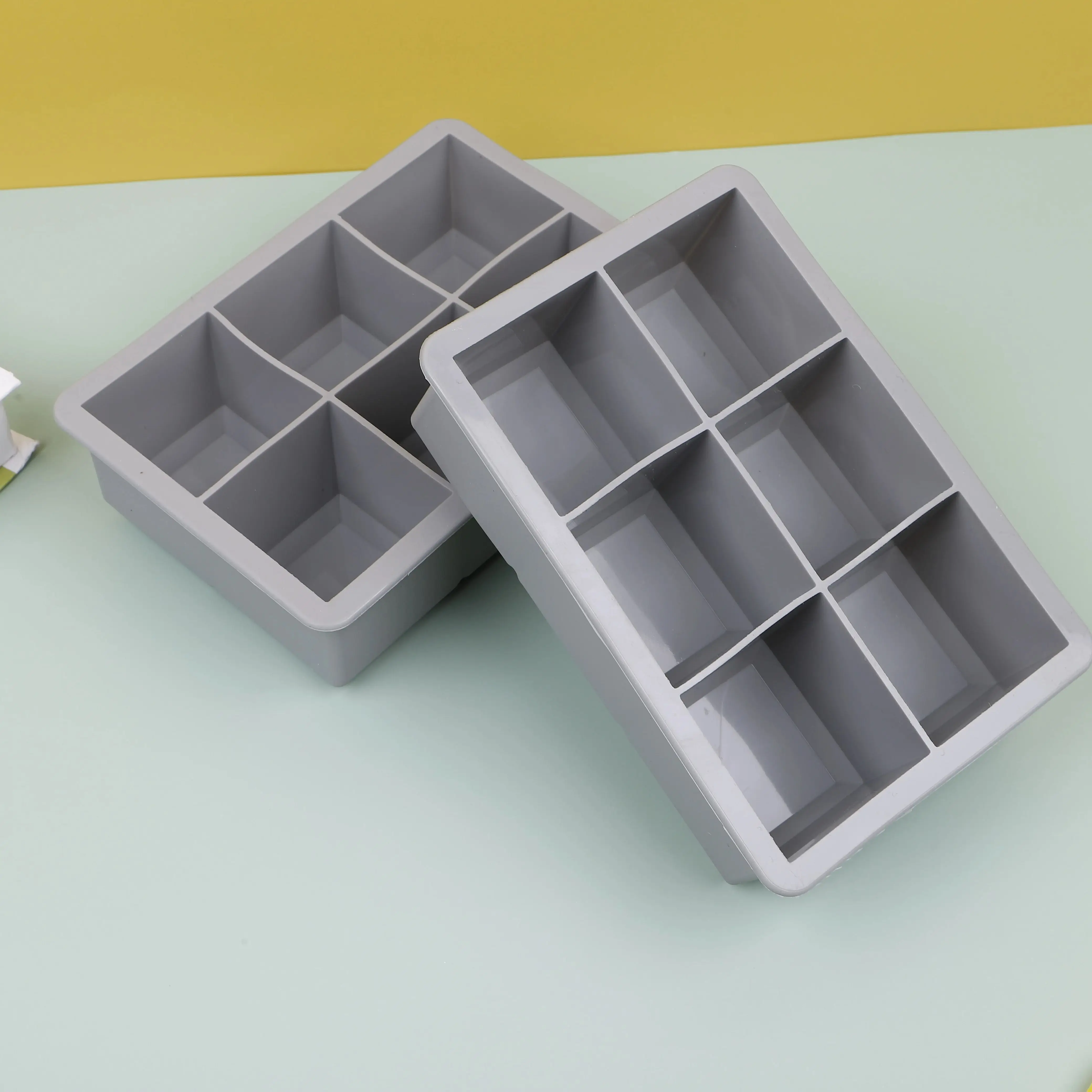 

2*3 Grid Silicone Ice Cube Tray Big Ice Cube Mold Square Ice Cube Maker Food Grade Reusable Ice Cube Mould Whiskey Ice Mold