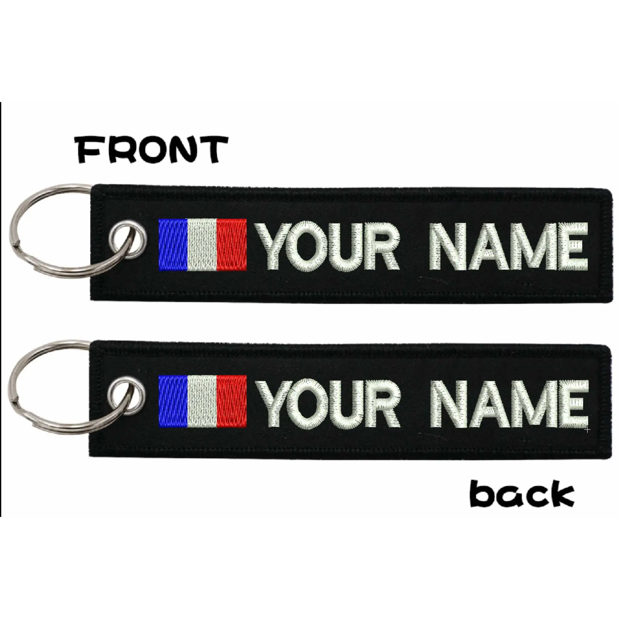 Custom FRANCE army tactical name tag patch personalized blood A+ B+ O+