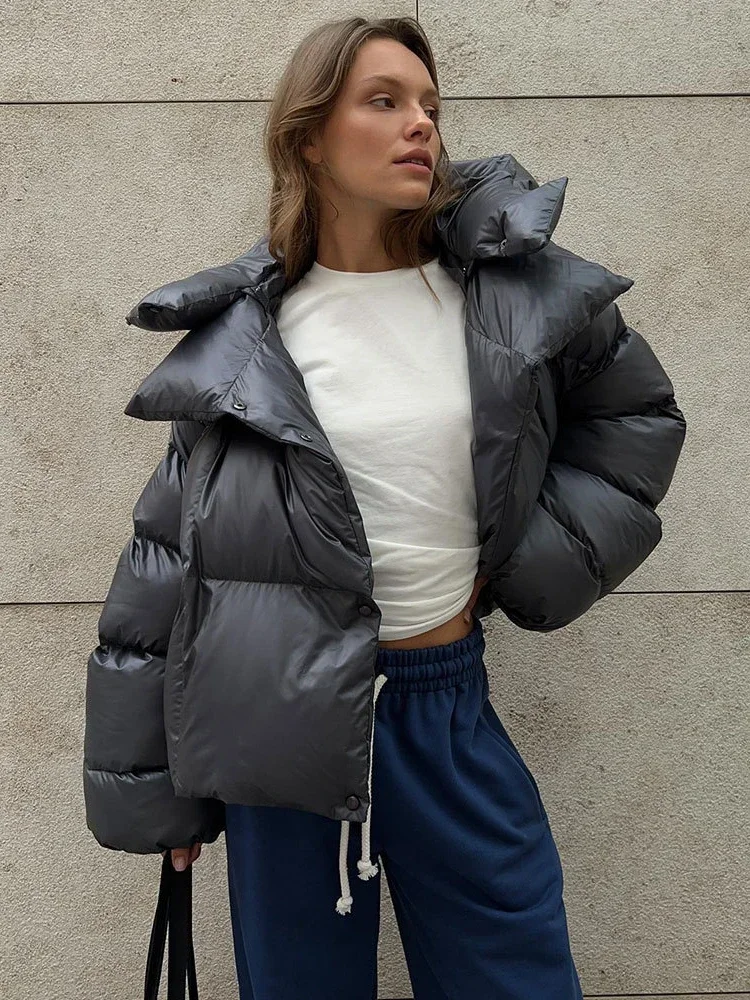 Thick Parkas Long Sleeve Top Women Autumn Winter Warm Coat Women's Street Fashion Hoodies Woman Cotton-padded Jacket