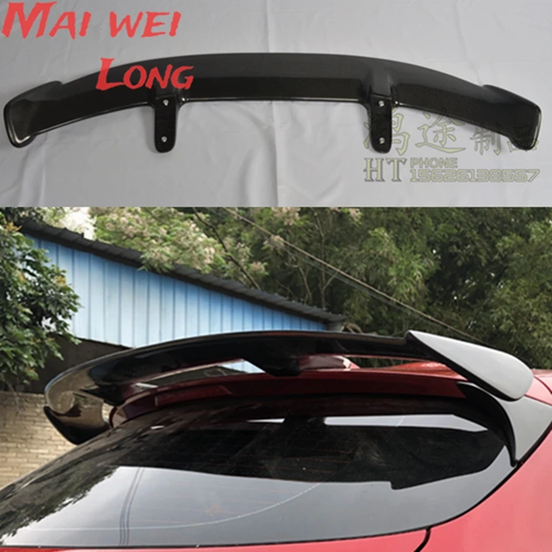 

Carbon Fiber Exterior Rear Spoiler Tail Trunk Boot Wing Decoration Car Styling For Mazda 3 Axela Hatchback 2014 2015 2016 2017